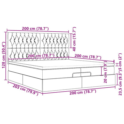 Ottoman-Bett mit Matratzen & LEDs Rosa 200x200 cm Samt