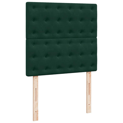 Ottoman-Bett mit Matratzen & LEDs Dunkelgrün 80x200 cm Samt