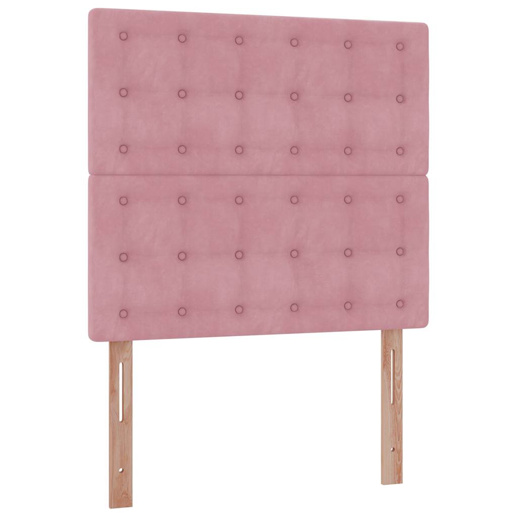 Ottoman-Bett mit Matratzen & LEDs Rosa 90x200 cm Samt