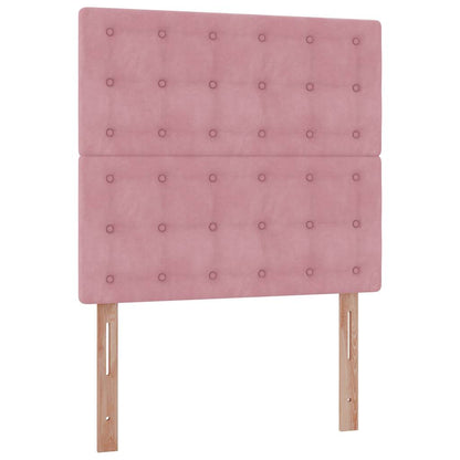 Ottoman-Bett mit Matratzen & LEDs Rosa 100x200 cm Samt