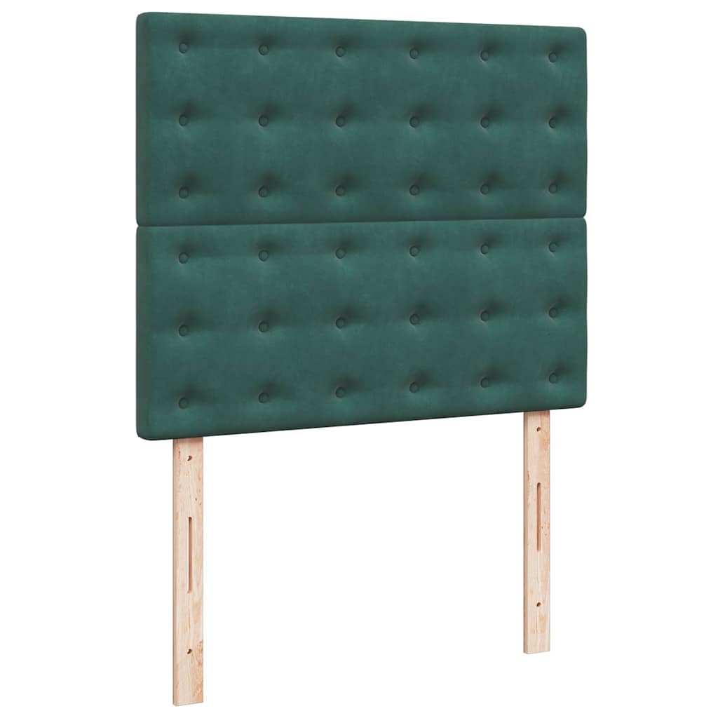Ottoman-Bett mit Matratzen & LEDs Dunkelgrün 120x200 cm Samt