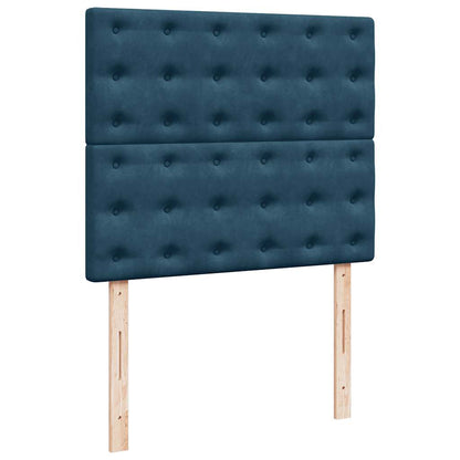 Ottoman-Bett mit Matratzen & LEDs Dunkelblau 120x200 cm Samt