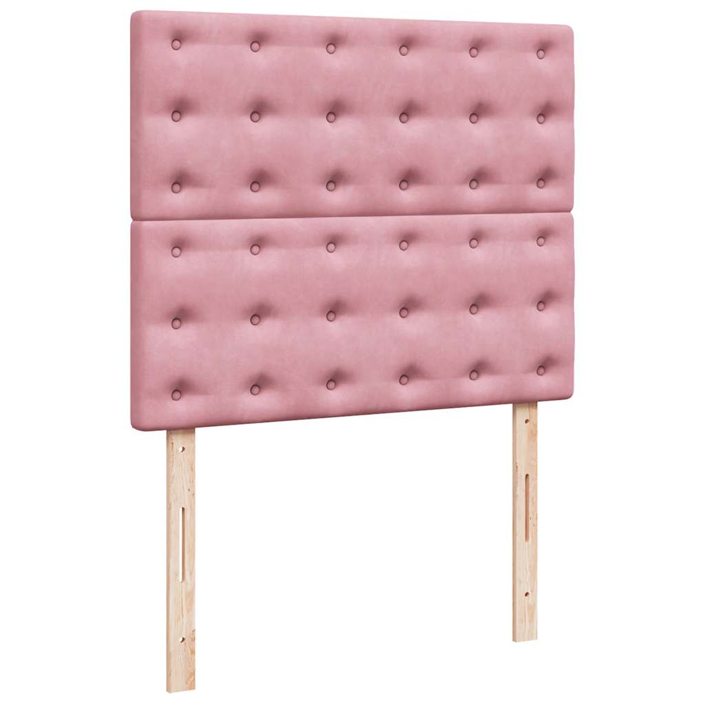 Ottoman-Bett mit Matratzen & LEDs Rosa 120x200 cm Samt
