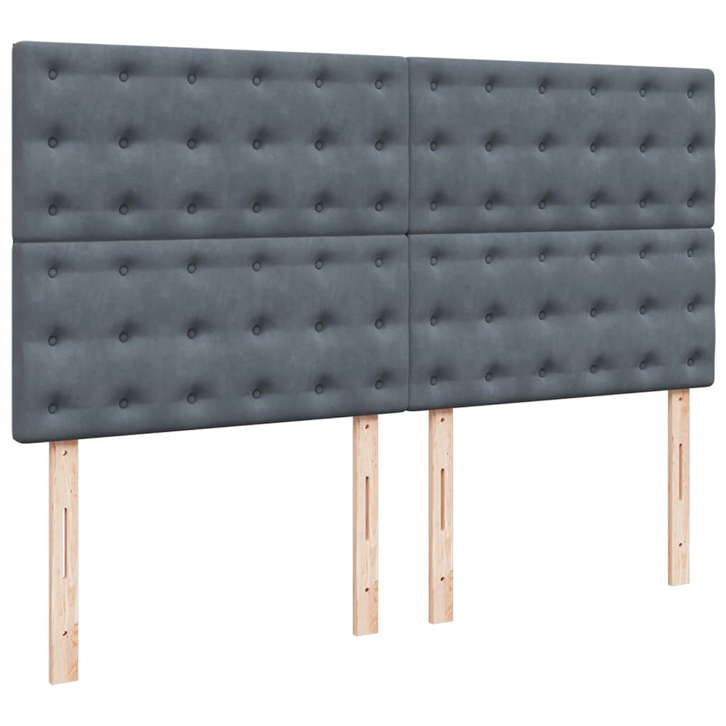 Ottoman-Bett mit Matratzen & LEDs Dunkelgrau 180x200 cm Samt