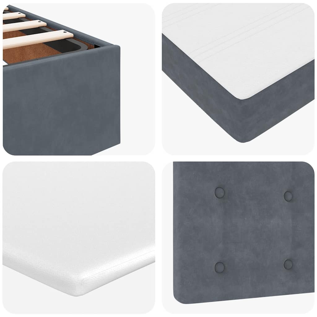 Ottoman-Bett mit Matratzen & LEDs Dunkelgrau 180x200 cm Samt