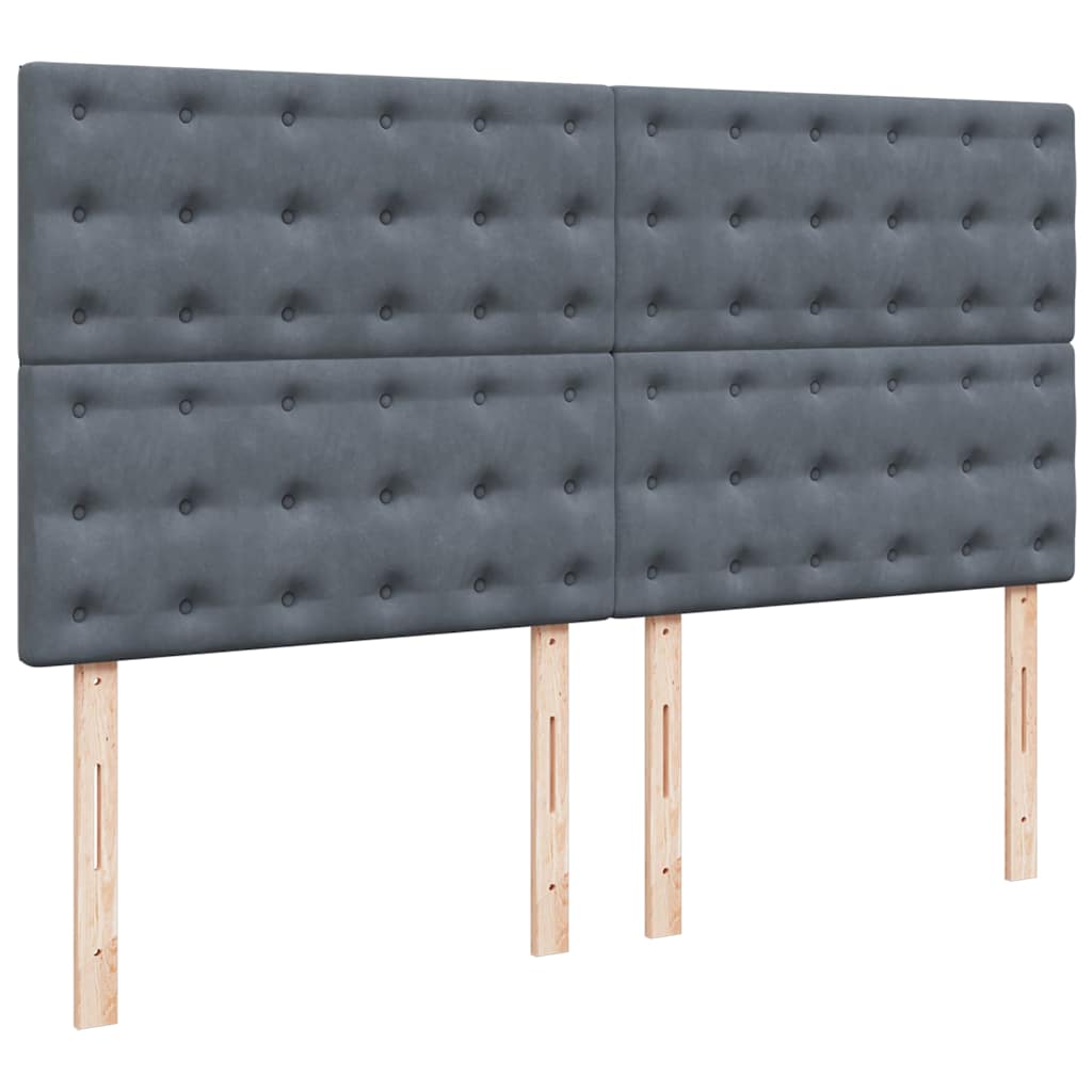 Ottoman-Bett mit Matratzen & LEDs Dunkelgrau 200x200 cm Samt