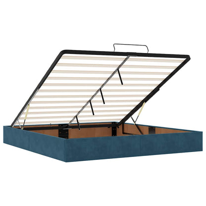 Ottoman-Bett mit Matratzen & LED Dunkelblau 200x200 cm Samt