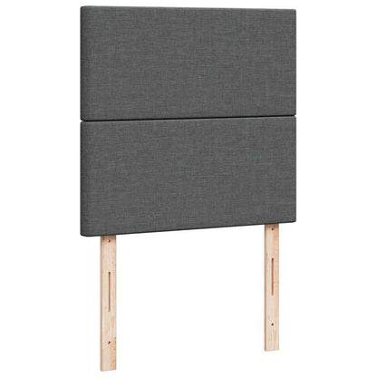 Ottoman-Bett mit Matratzen & LEDs Dunkelgrau 160x200 cm Stoff