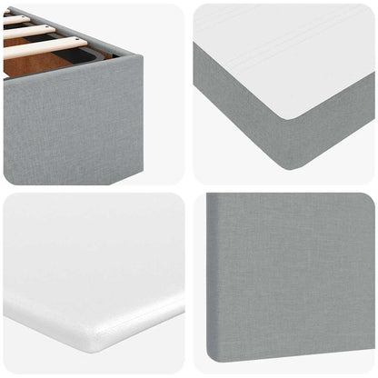 Ottoman-Bett mit Matratzen & LEDs Hellgrau 180x200 cm Stoff