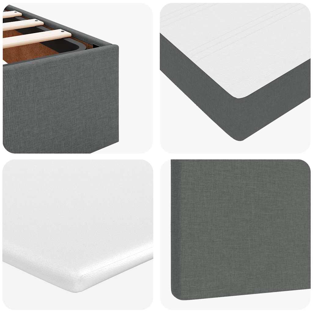 Ottoman-Bett mit Matratzen & LEDs Dunkelgrau 200x200 cm Stoff