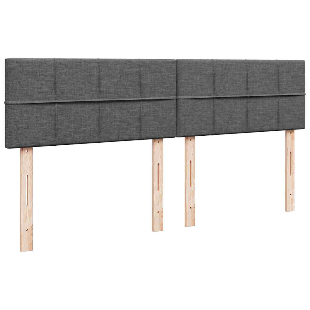 Ottoman-Bett mit Matratzen & LEDs Dunkelgrau 160x200 cm Stoff