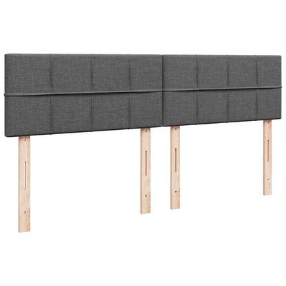 Ottoman-Bett mit Matratzen & LEDs Dunkelgrau 160x200 cm Stoff