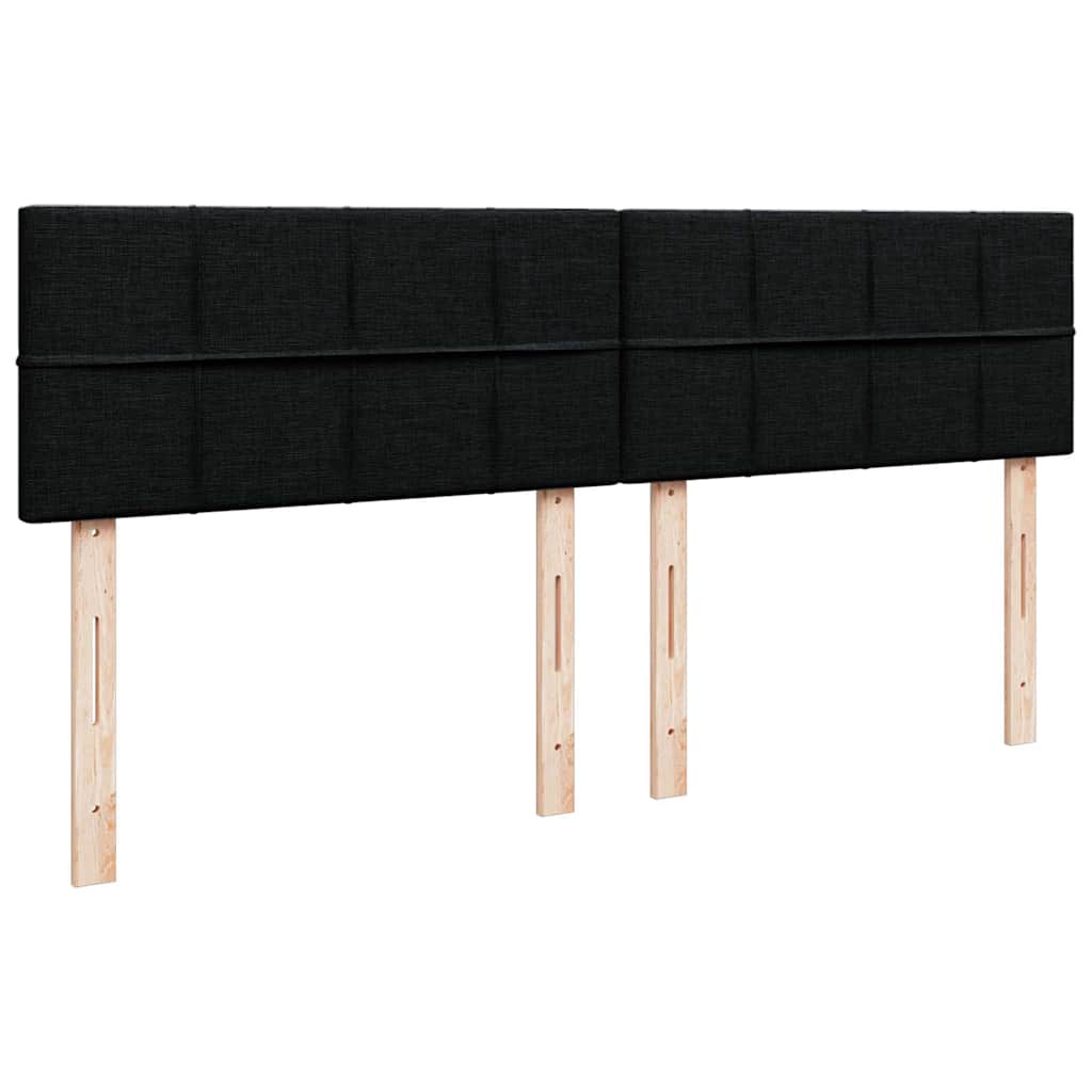 Ottoman-Bett mit Matratzen & LEDs Schwarz 180x200 cm Stoff