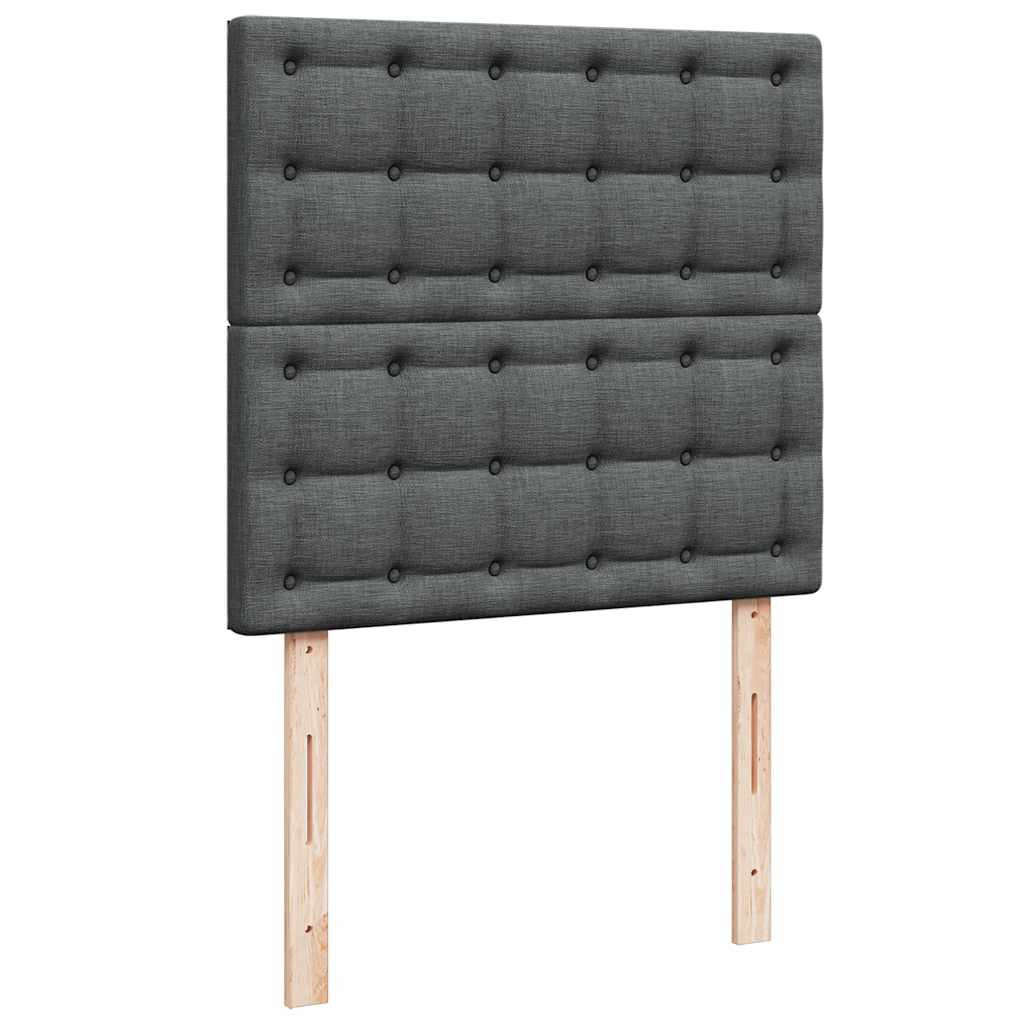 Ottoman-Bett mit Matratzen & LEDs Dunkelgrau 180x200 cm Stoff