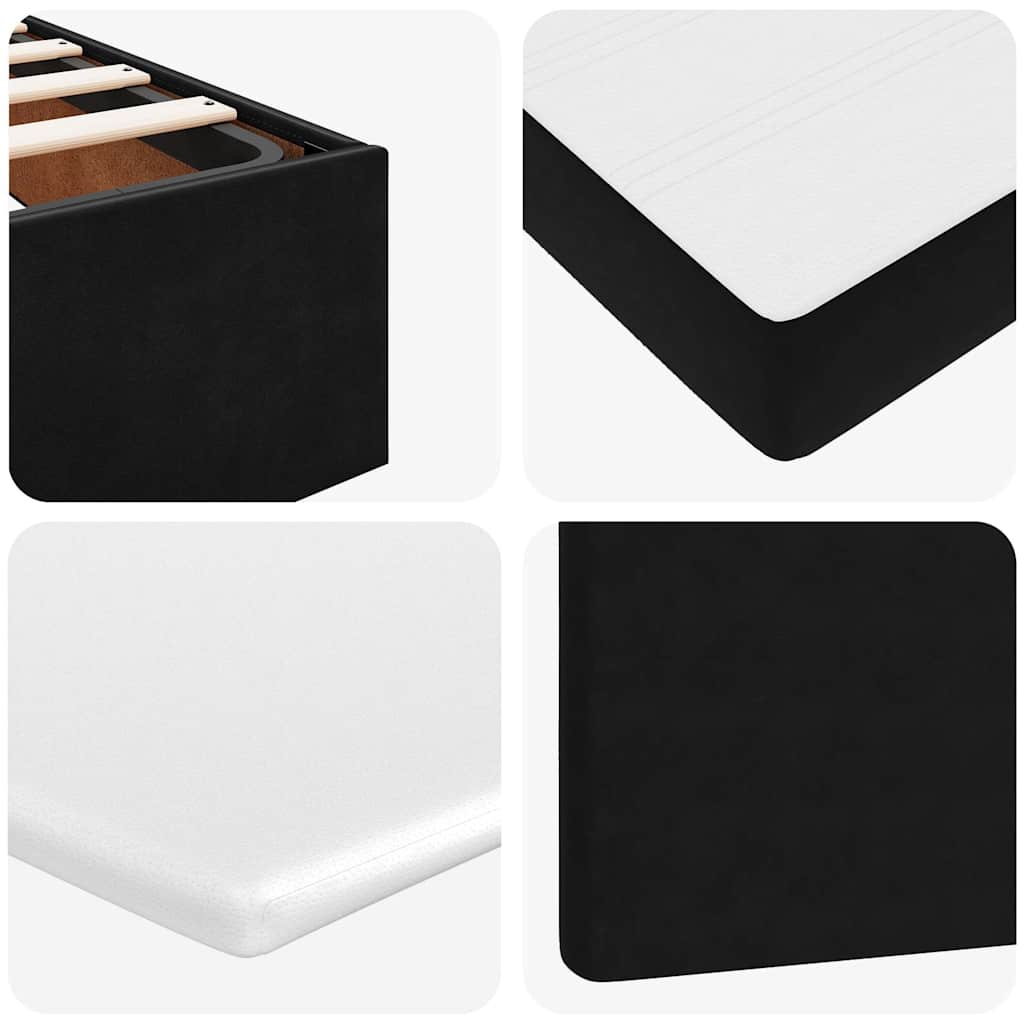 Ottoman-Bett mit Matratzen & LEDs Schwarz 200x200 cm Samt