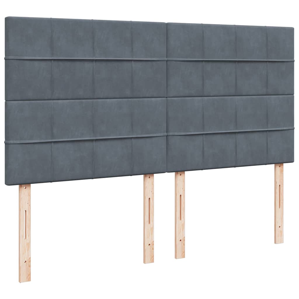 Ottoman-Bett mit Matratzen & LEDs Dunkelgrau 180x200 cm Samt