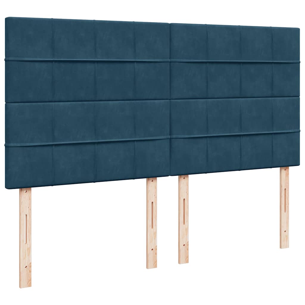 Ottoman-Bett mit Matratzen & LEDs Dunkelblau 180x200 cm Samt