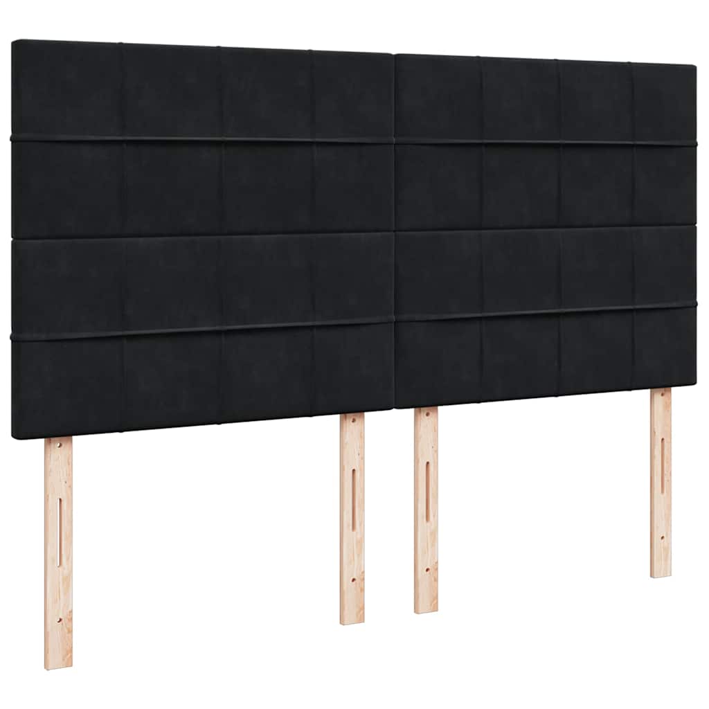 Ottoman-Bett mit Matratzen & LEDs Schwarz 200x200 cm Samt