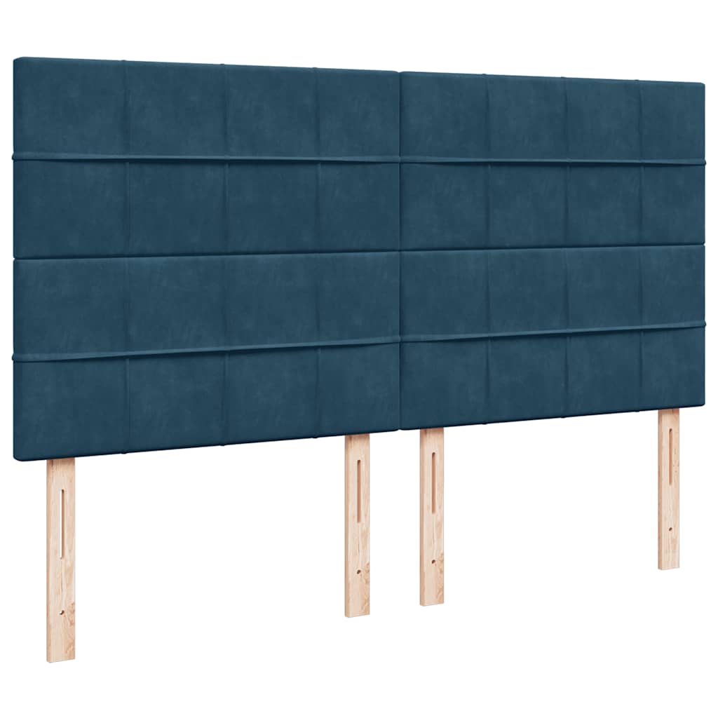 Ottoman-Bett mit Matratzen & LED Dunkelblau 200x200 cm Samt