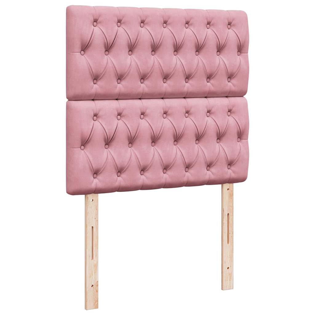 Ottoman-Bett mit Matratzen & LEDs Rosa 200x200 cm Samt