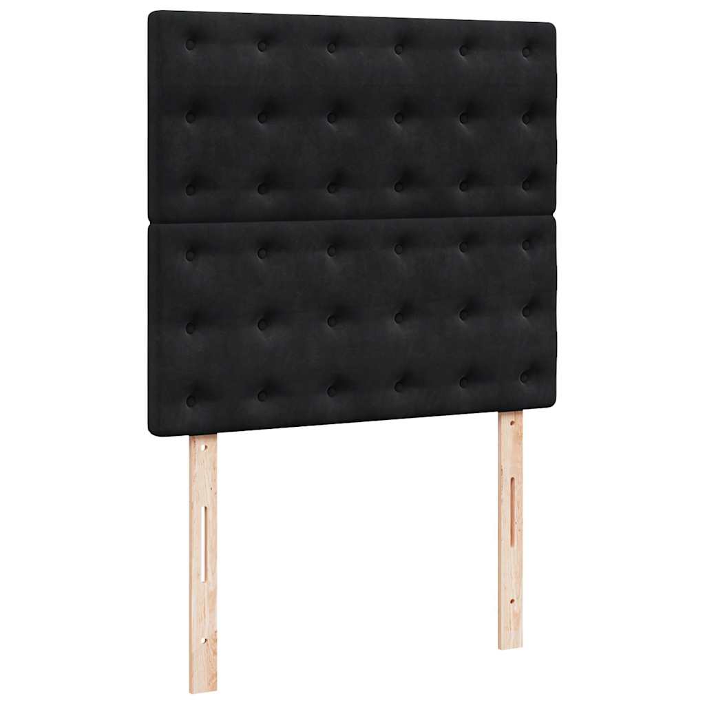 Ottoman-Bett mit Matratzen & LEDs Schwarz 200x200 cm Samt