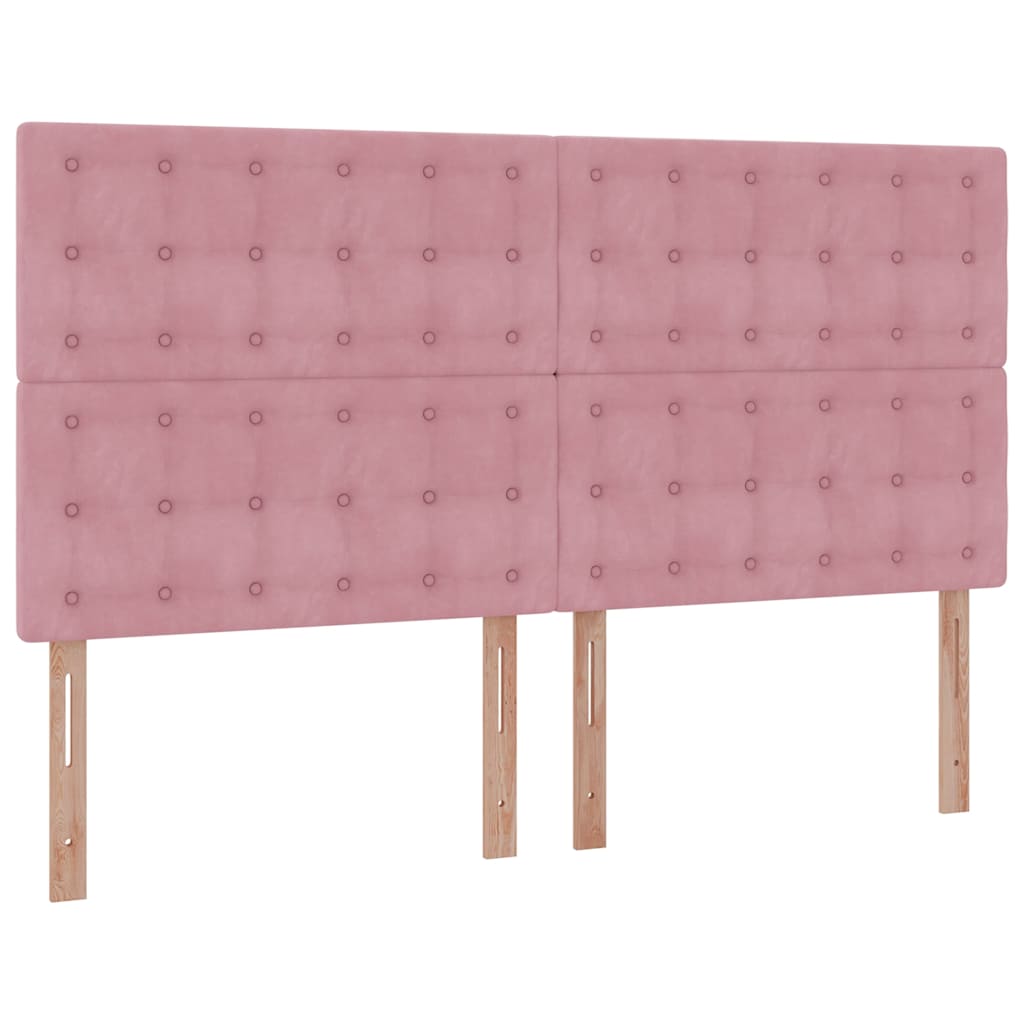 Ottoman-Bett mit Matratzen & LEDs Rosa 200x200 cm Samt