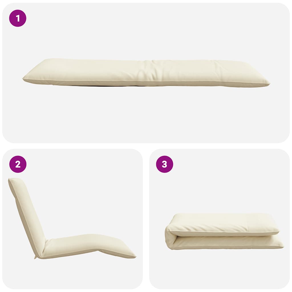 Sonnenliege Klappbar Creme 175x54x8,5 cm Oxford-Gewebe