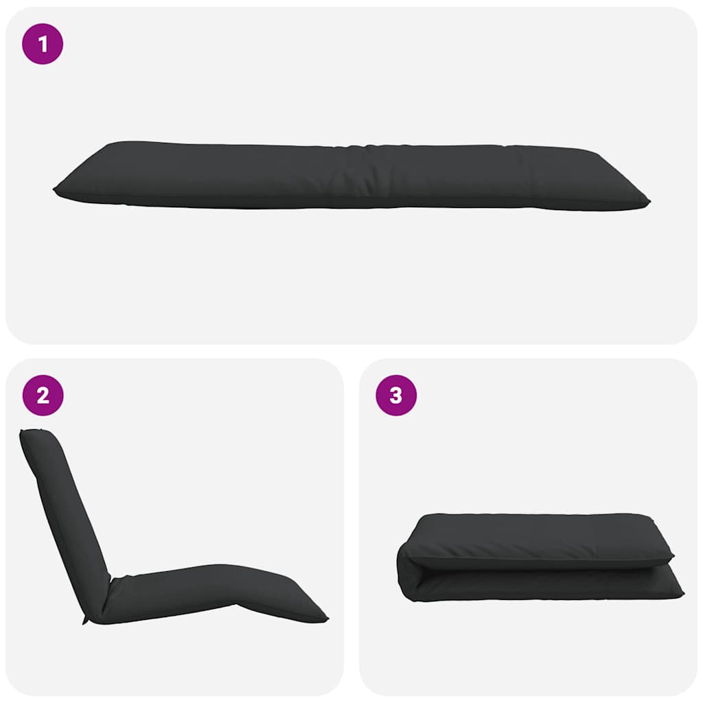 Sonnenliege Klappbar Schwarz 175x54x8,5 cm Oxford-Gewebe