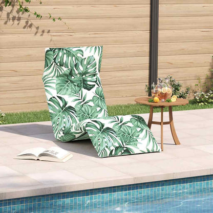 Sonnenliege Klappbar Blattmuster 175x54x8,5 cm Oxford-Gewebe