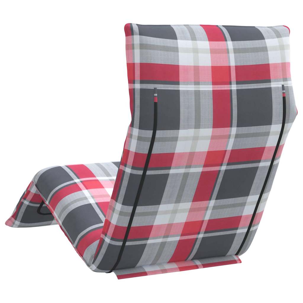 Chaise longue pliante à carreaux rouges 175x54x8,5 cm tissu Oxford