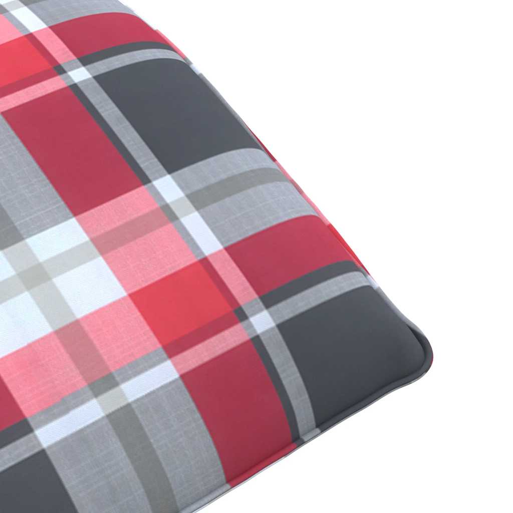 Chaise longue pliante à carreaux rouges 175x54x8,5 cm tissu Oxford