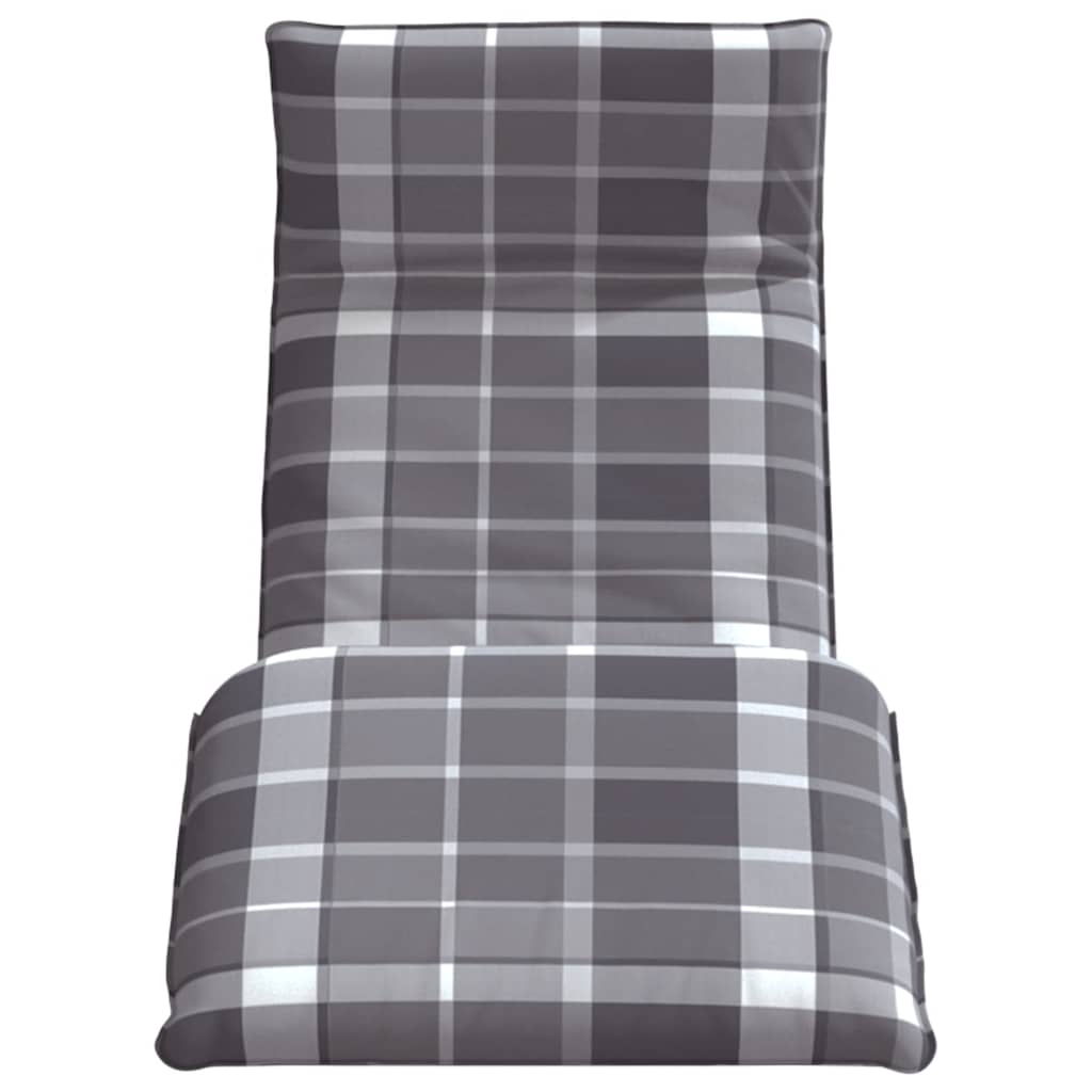 Sonnenliege Klappbar Grau Karomuster 175x54x8,5cm Oxford-Gewebe