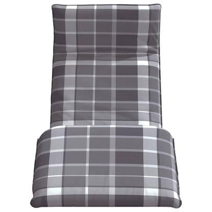 Sonnenliege Klappbar Grau Karomuster 175x54x8,5cm Oxford-Gewebe