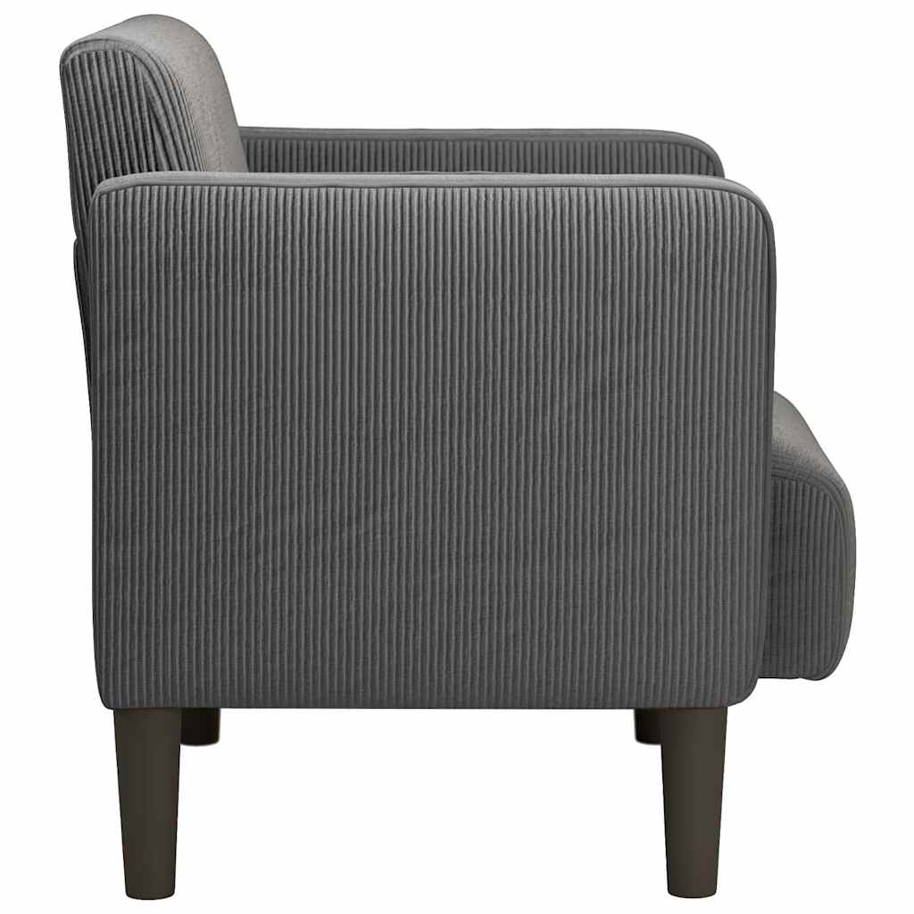 Sessel mit Armlehnen Dunkelgrau 54 cm Cordstoff