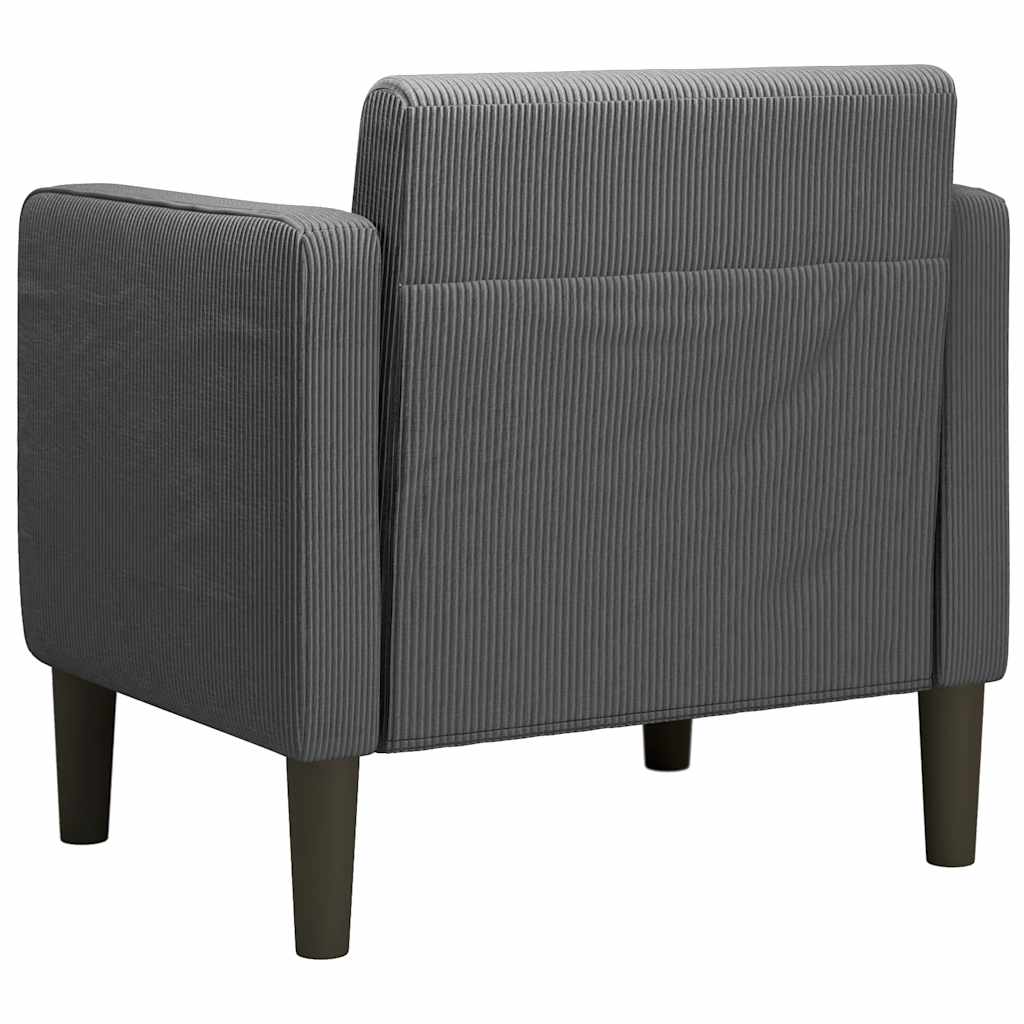 Sessel mit Armlehnen Dunkelgrau 54 cm Cordstoff