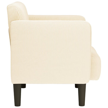 Sessel mit Armlehnen Creme 54 cm Cordstoff