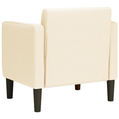 Sessel mit Armlehnen Creme 54 cm Cordstoff