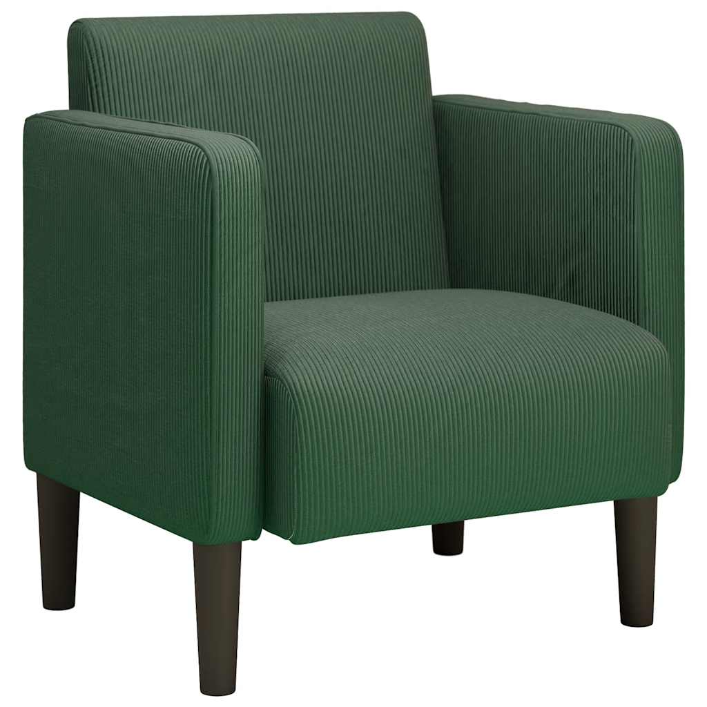 Sessel mit Armlehnen Dunkelgrün 54 cm Cordstoff