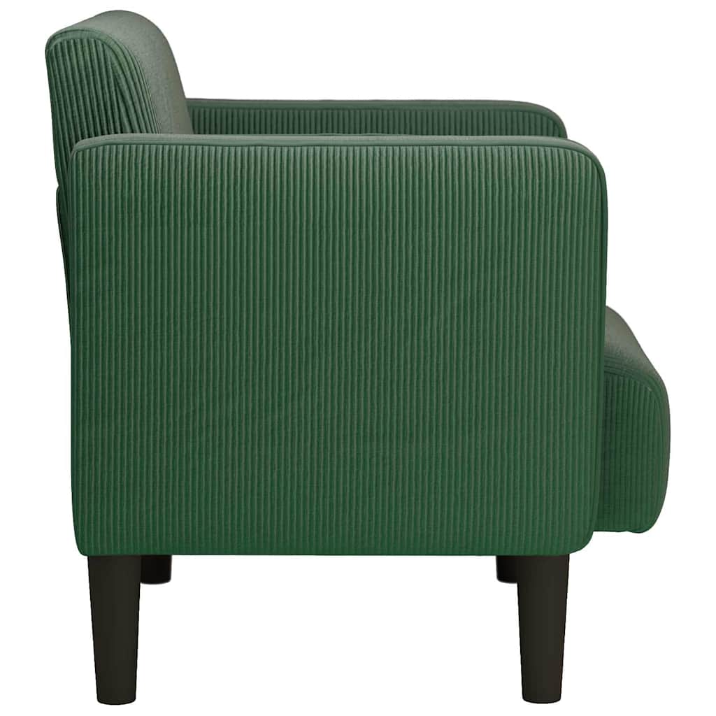 Sessel mit Armlehnen Dunkelgrün 54 cm Cordstoff