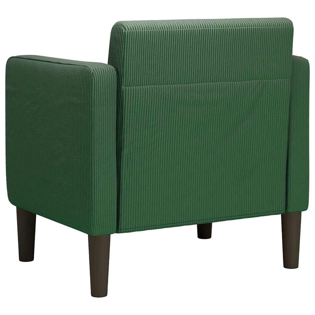 Sessel mit Armlehnen Dunkelgrün 54 cm Cordstoff
