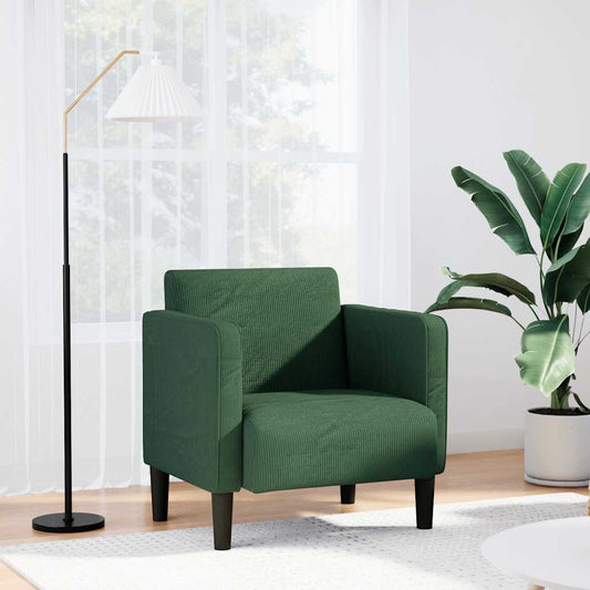 Sessel mit Armlehnen Dunkelgrün 54 cm Cordstoff