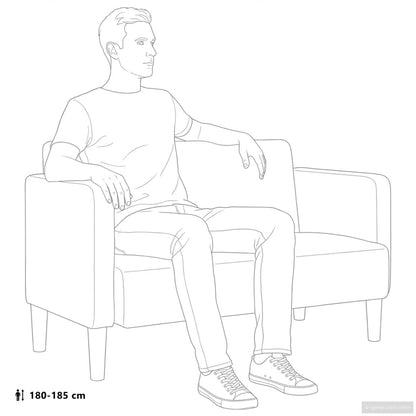 Zweisitzer-Sofa Blau 109 cm Cordstoff