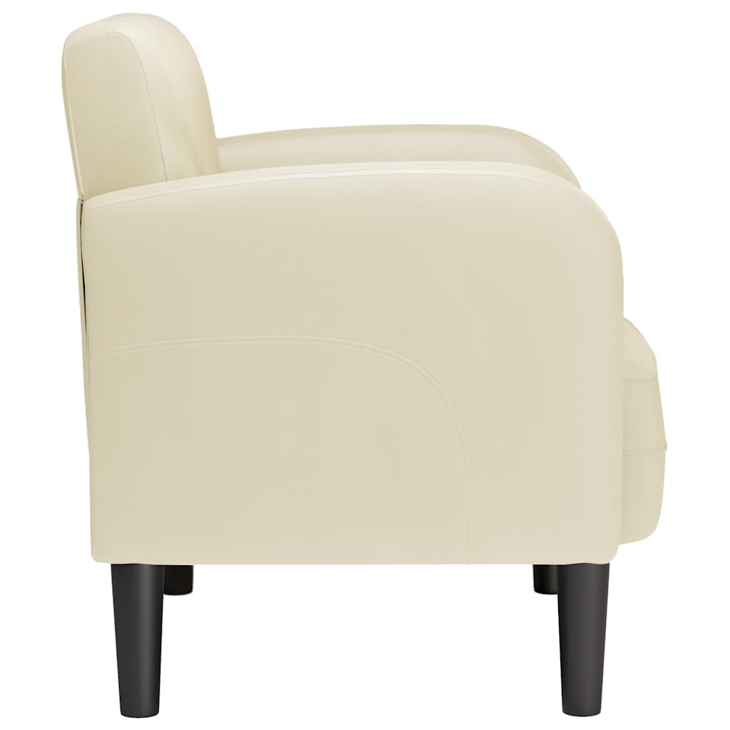 Sessel mit Armlehnen Creme 54 cm Kunstleder