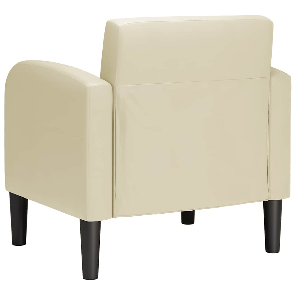 Sessel mit Armlehnen Creme 54 cm Kunstleder