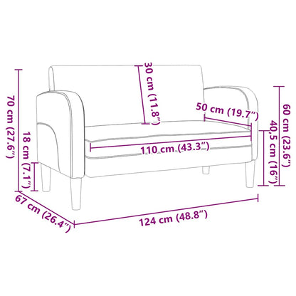 Zweisitzer-Sofa Schwarz 110 cm Kunstleder