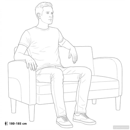 Zweisitzer-Sofa Creme 110 cm Kunstleder