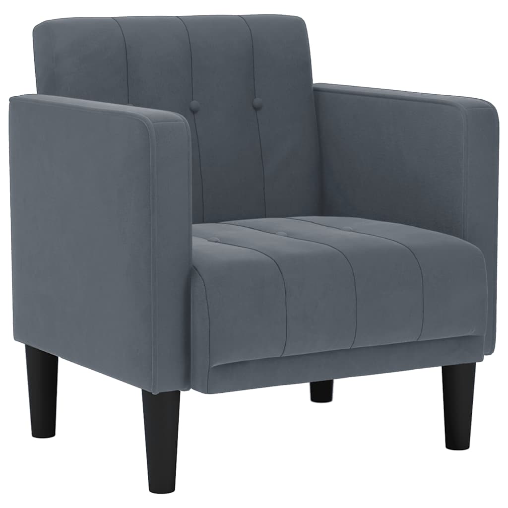 Sessel mit Armlehnen Dunkelgrau 53 cm Samt