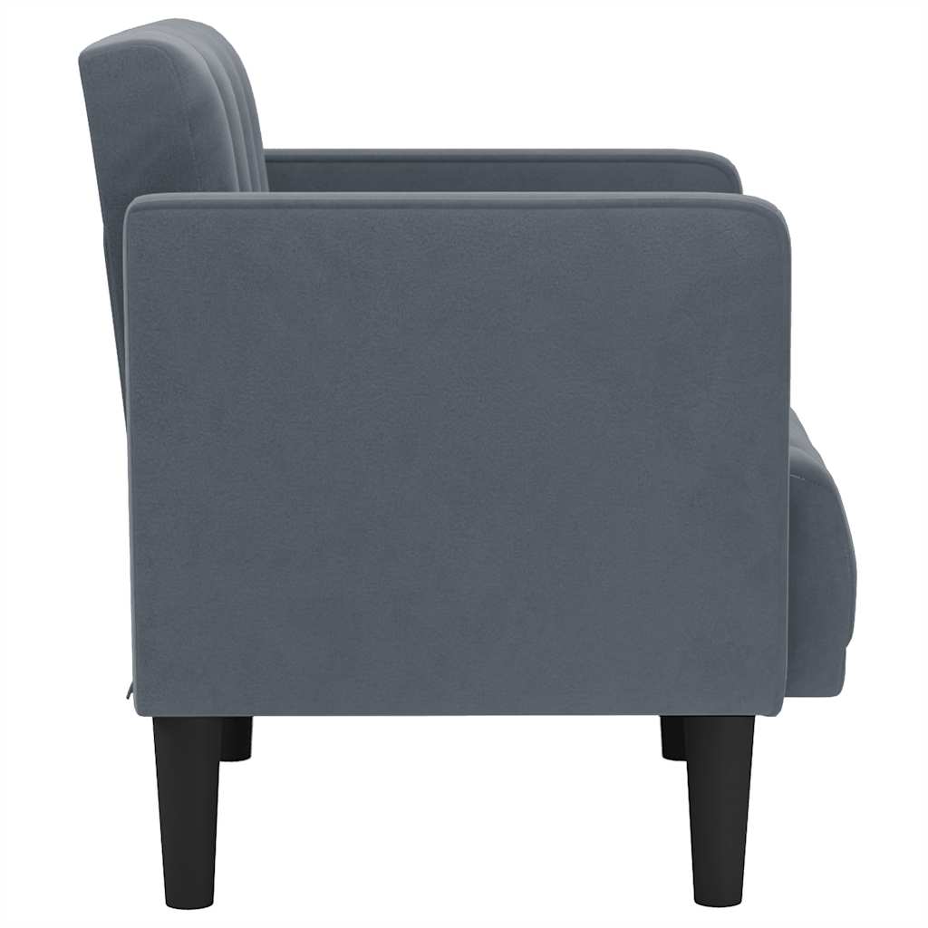 Sessel mit Armlehnen Dunkelgrau 53 cm Samt