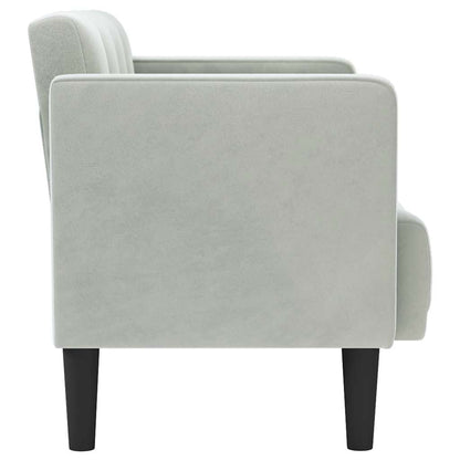 Zweisitzer-Sofa Hellgrau 111 cm Samt