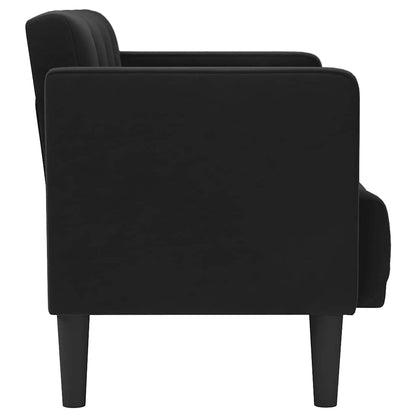 Zweisitzer-Sofa Schwarz 111 cm Samt